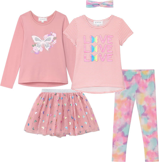 Girls Clothing and Accessory Set (5Pc Mix and Match)