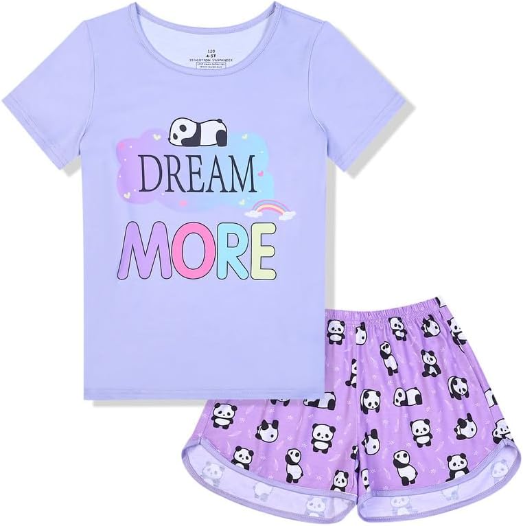 Girls Short-Sleeved Two-Piece Pajamas Set