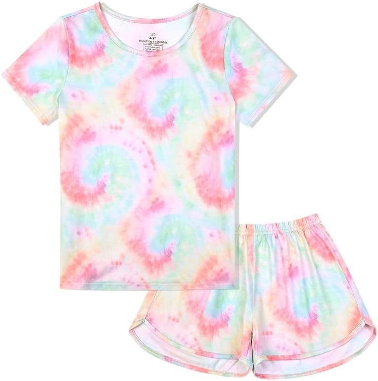 Girls Short-Sleeved Two-Piece Pajamas Set