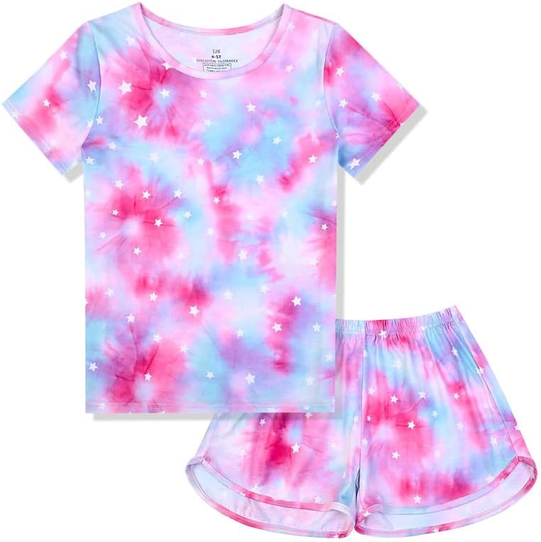 Girls Short-Sleeved Two-Piece Pajamas Set