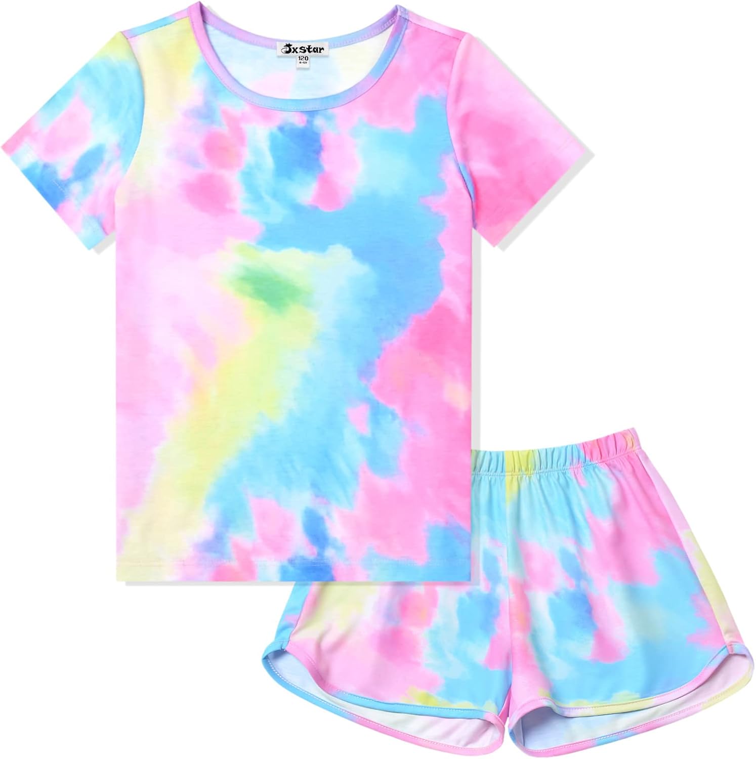 Girls Short-Sleeved Two-Piece Pajamas Set