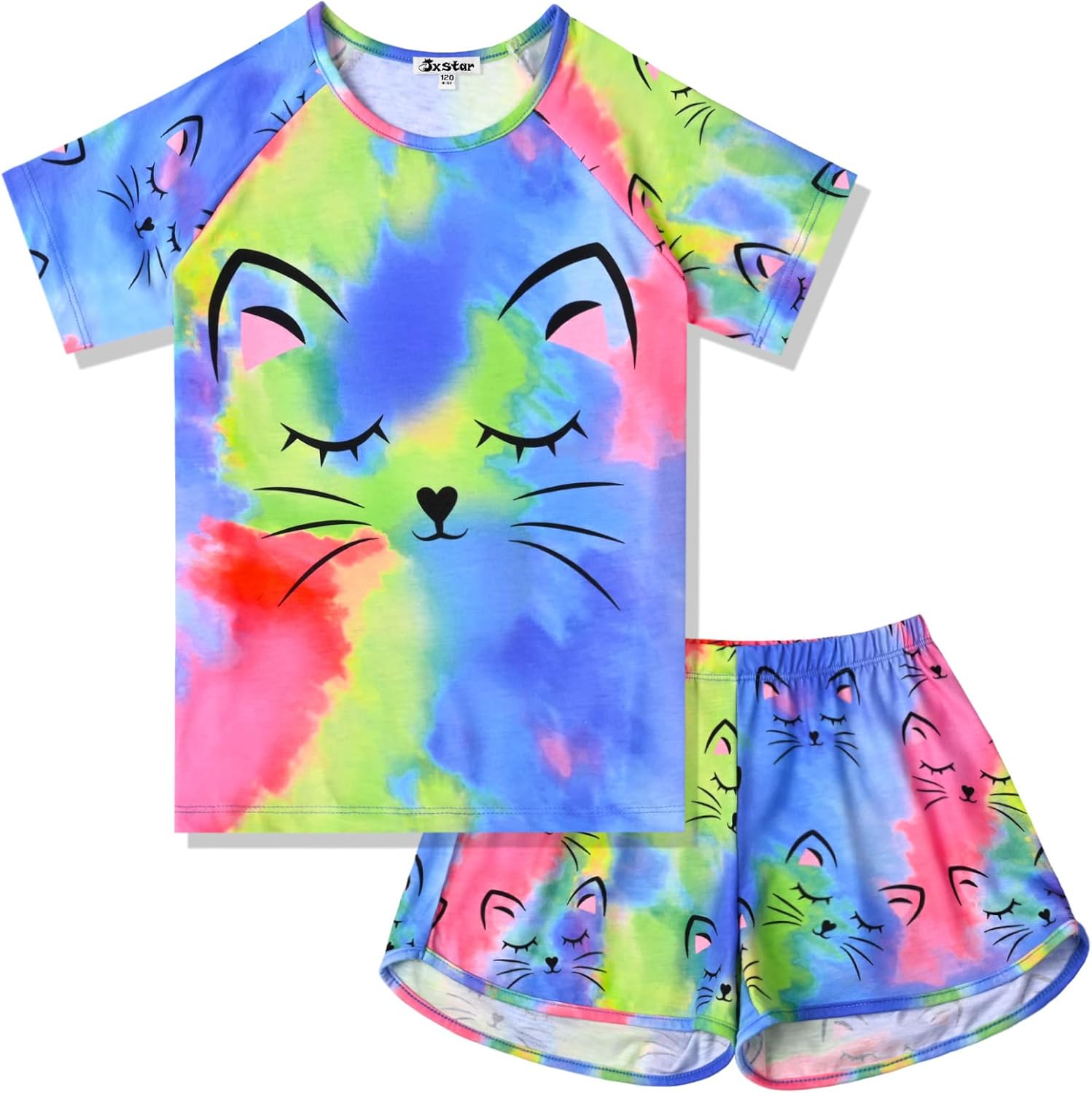 Girls Short-Sleeved Two-Piece Pajamas Set