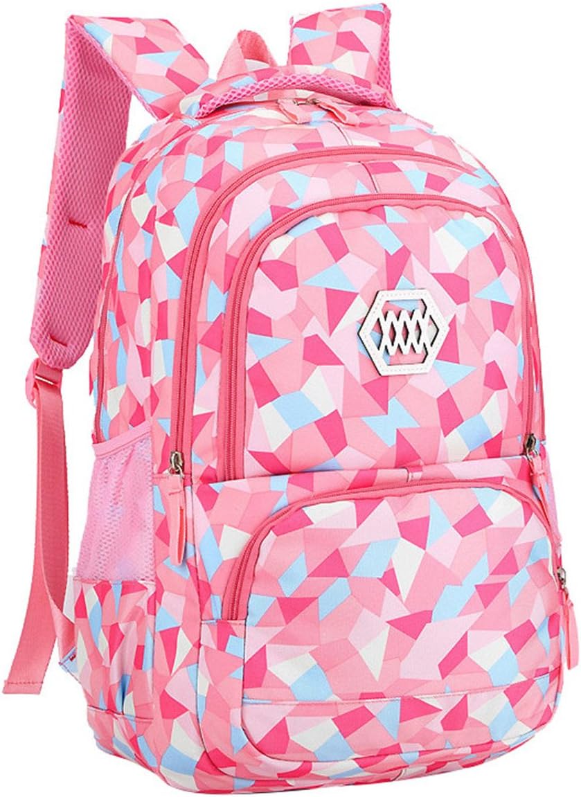 Geometric Print Kids Backpack for Girls Boys School Bag Bookbags