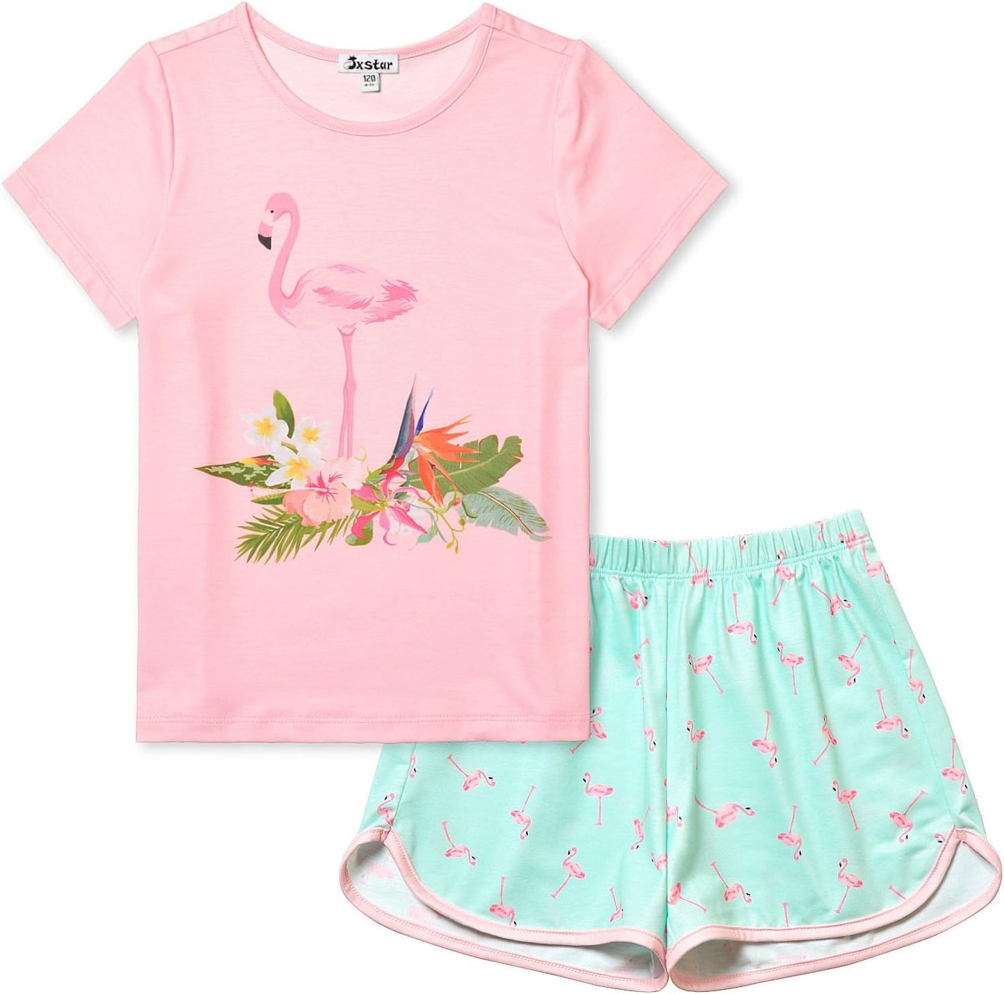 Girls Short-Sleeved Two-Piece Pajamas Set