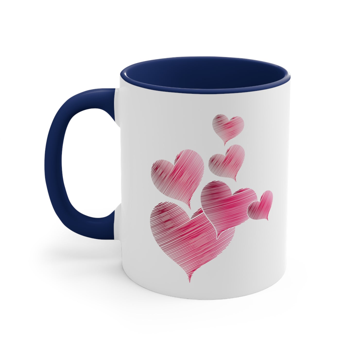 Floating Hearts Accent Coffee Mug (11oz)