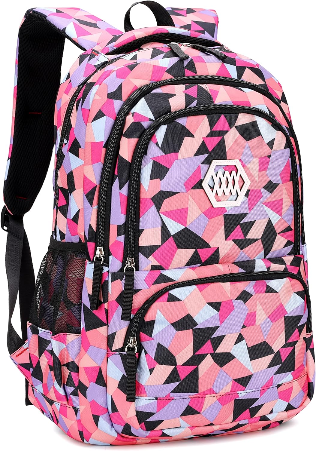 Geometric Print Kids Backpack for Girls Boys School Bag Bookbags