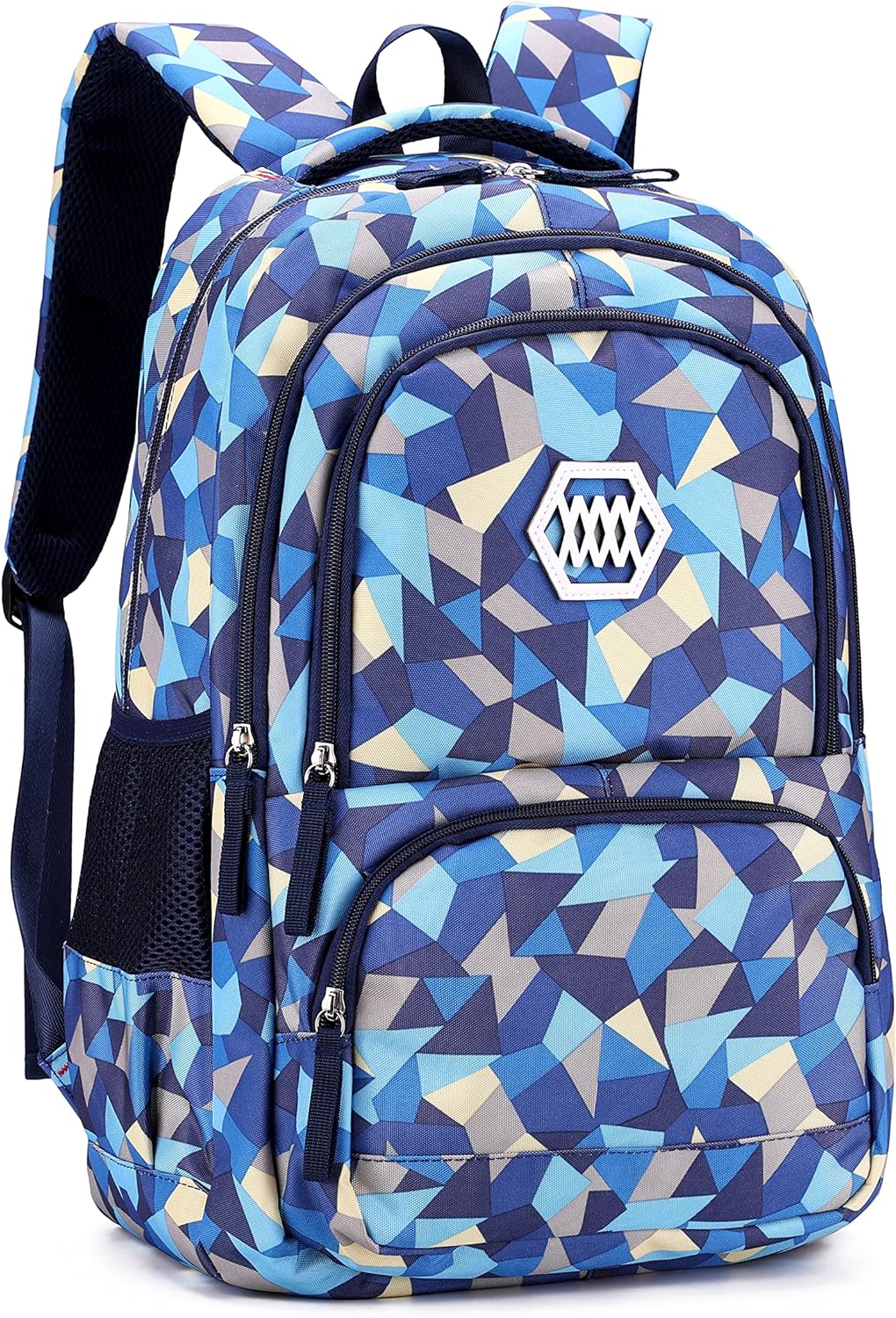 Geometric Print Kids Backpack for Girls Boys School Bag Bookbags