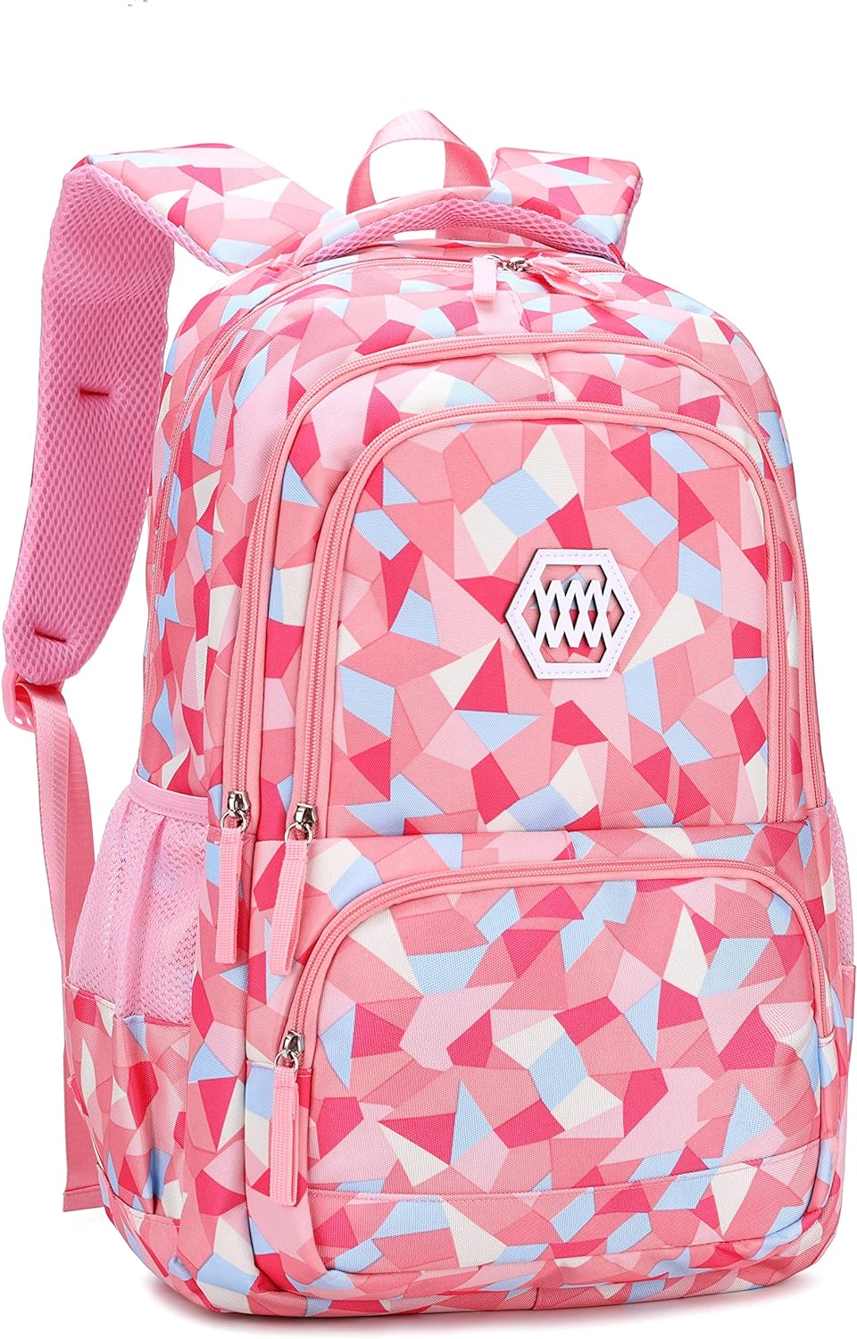 Geometric Print Kids Backpack for Girls Boys School Bag Bookbags