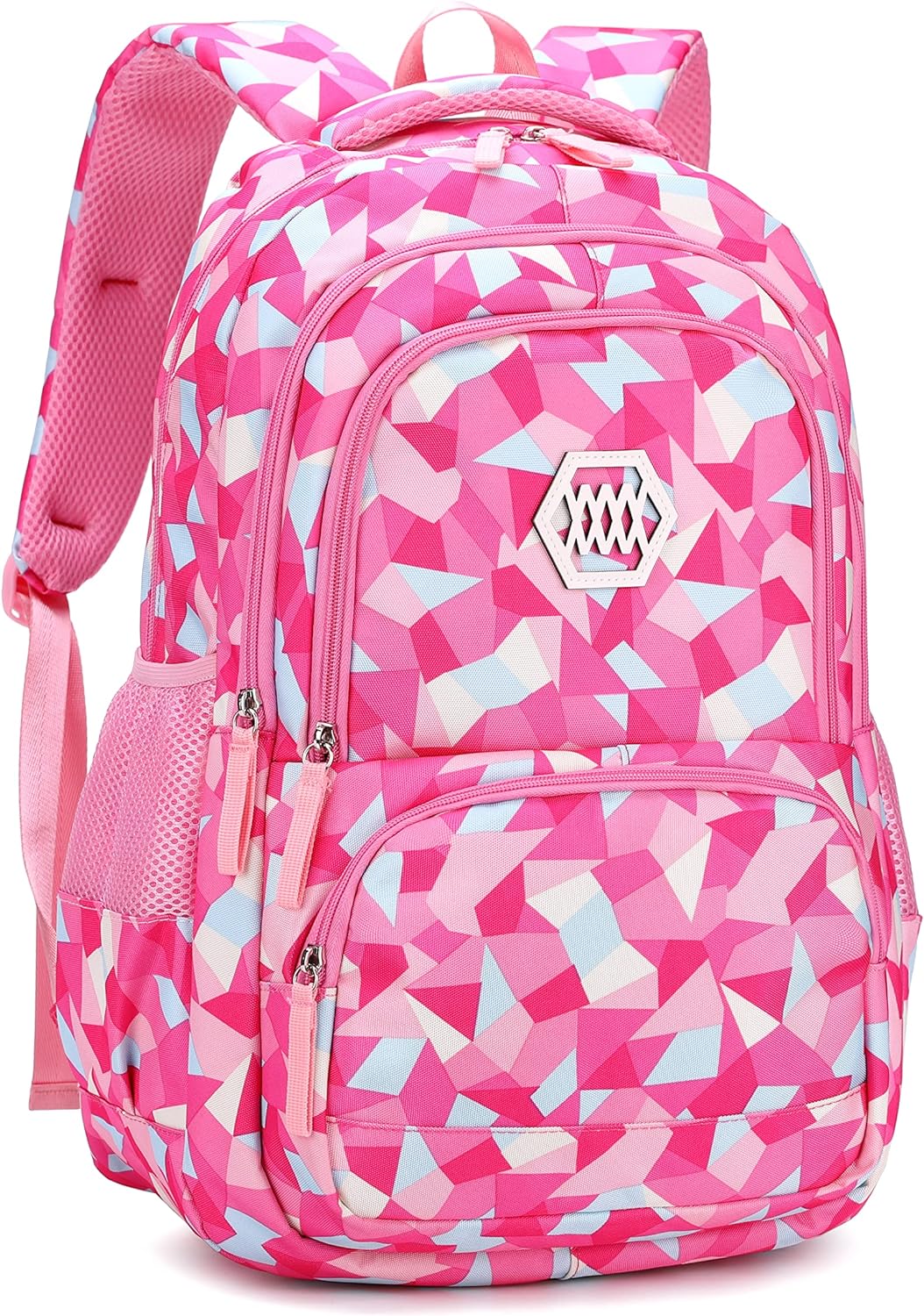 Geometric Print Kids Backpack for Girls Boys School Bag Bookbags