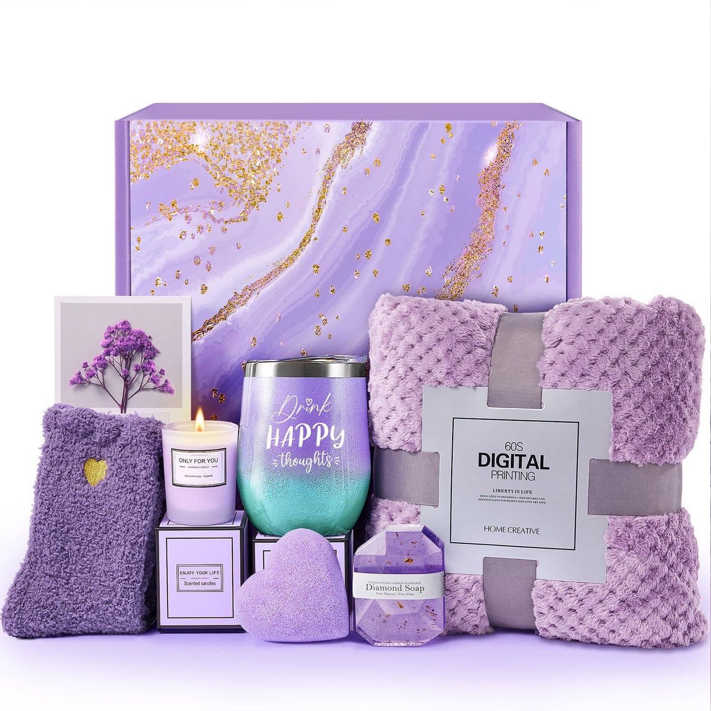 Spa Care Package with Luxury Flannel Blanket for many Occasions