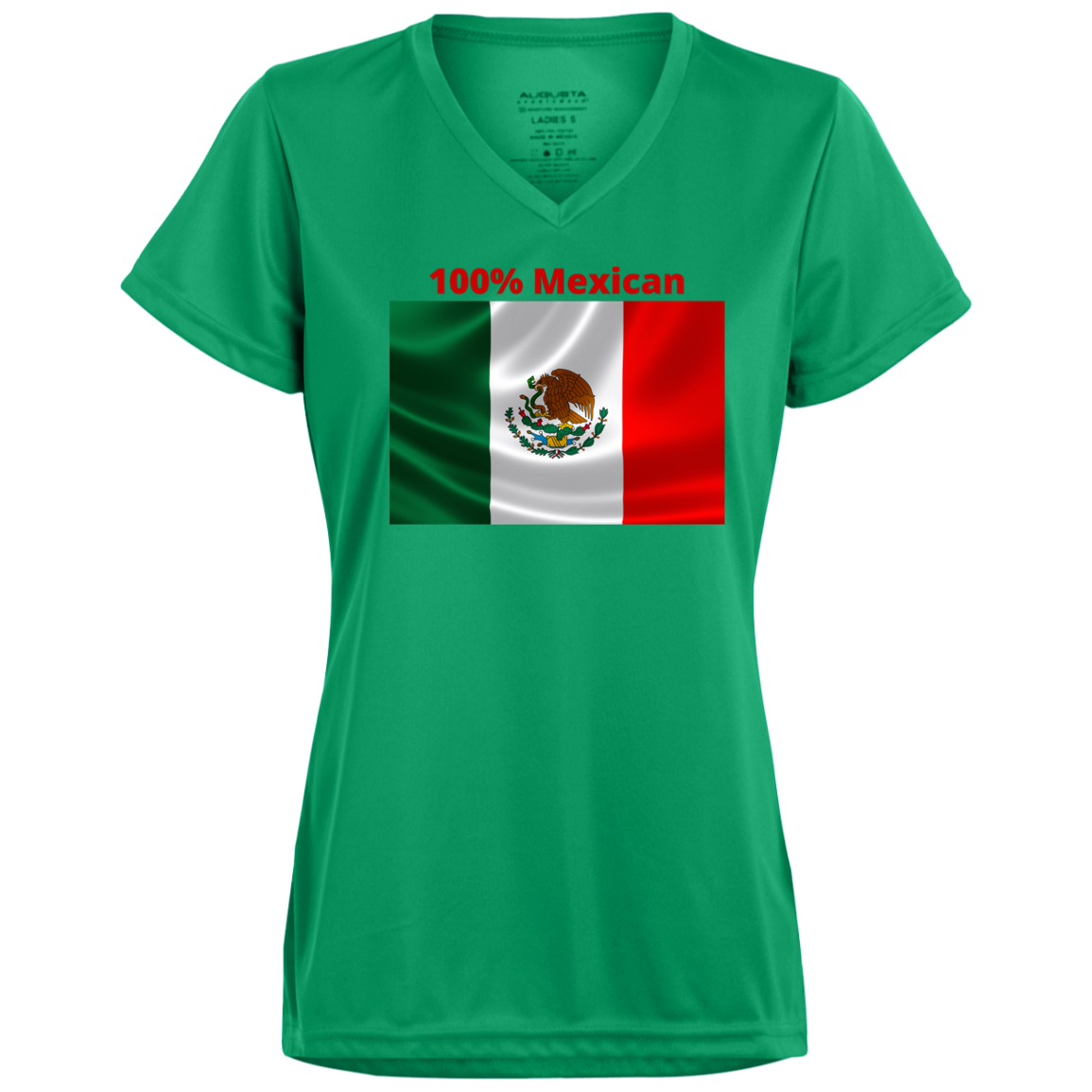 100% Mexican Ladies’ Moisture-Wicking V-Neck Tee